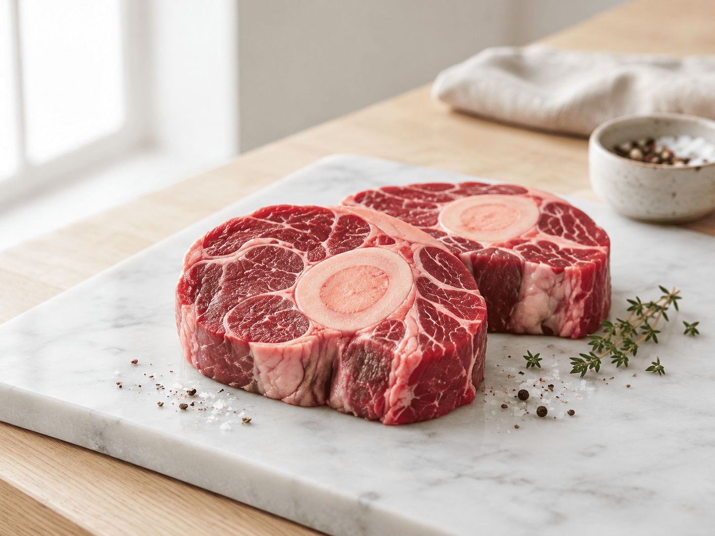 Kemikli çiğ dana osso buco dilimleri